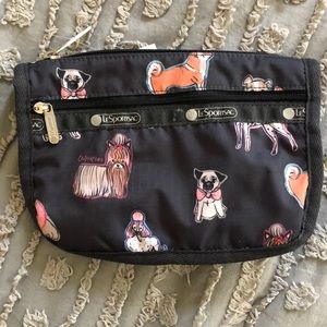 Dog printed cosmetic bag